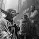 La marioneta de Yoda, durante el rodaje de El Imperio Contraataca.